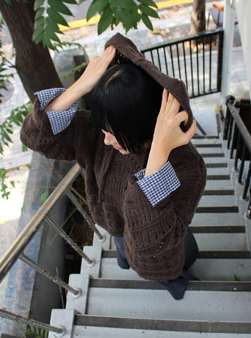 NETTED HOOD KNIT